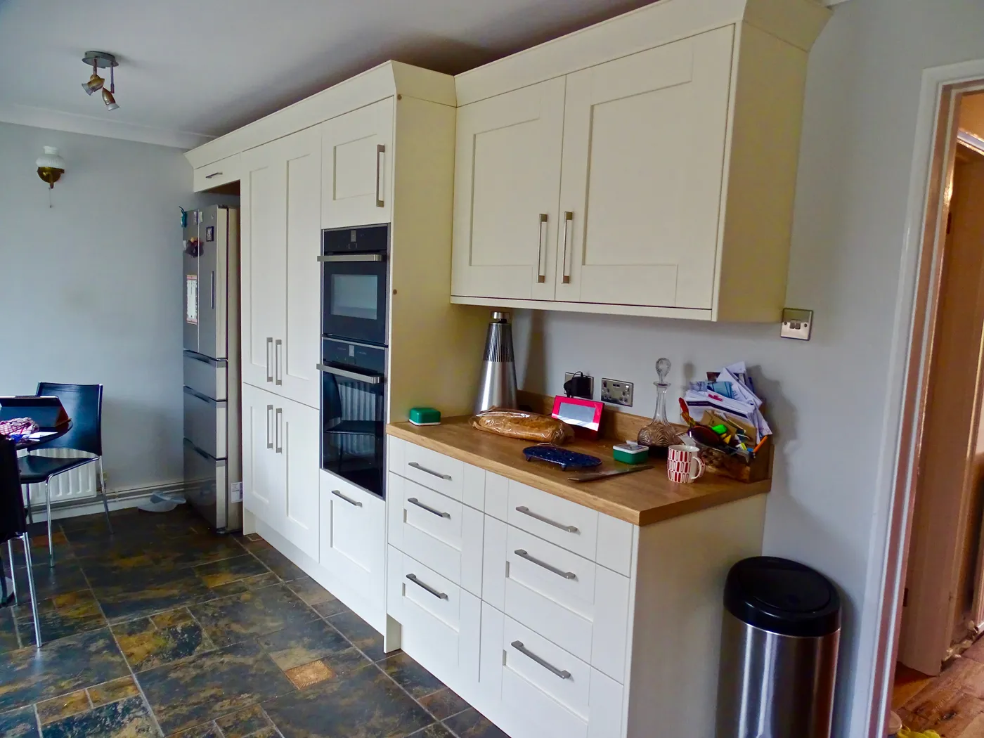 Cream Shaker Kitchen with Tall Appliance Housing