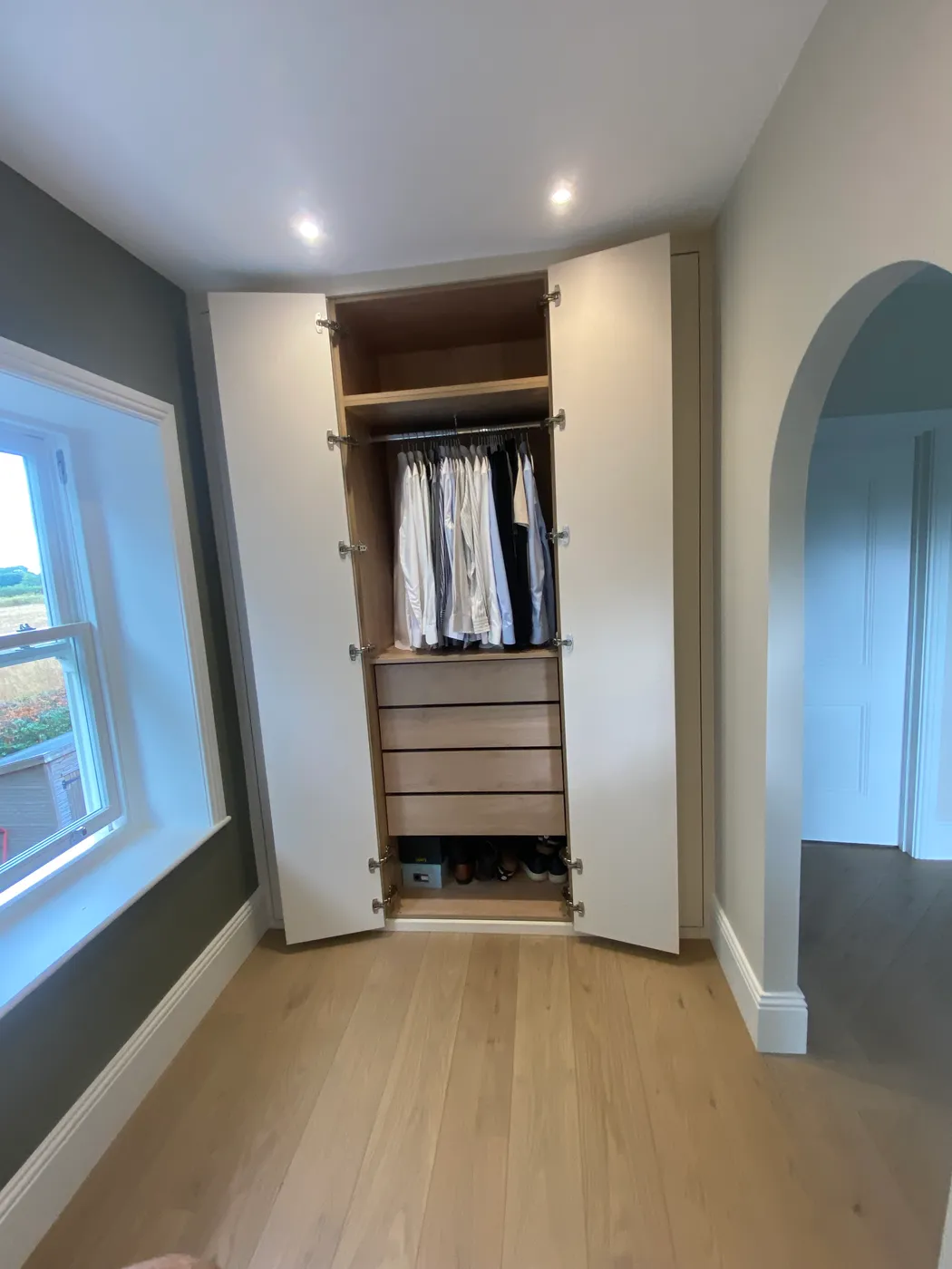 Fitted wardrobe interiors with drawers and hanging