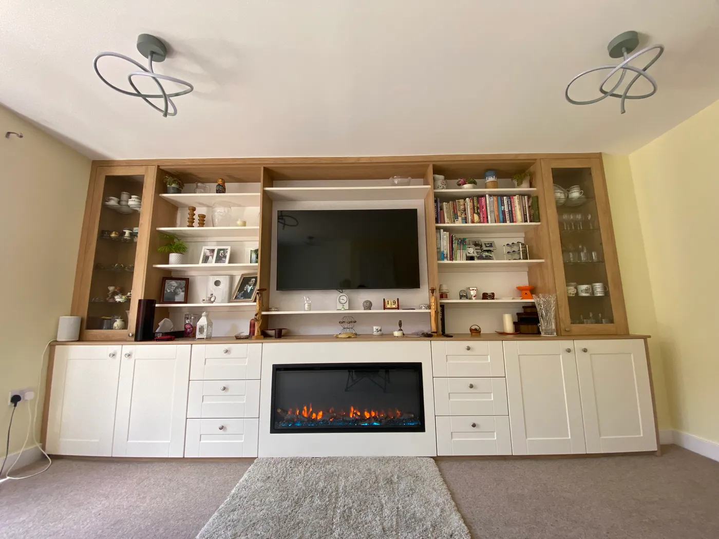 Media Wall with Integrated Electric Fire — project photo