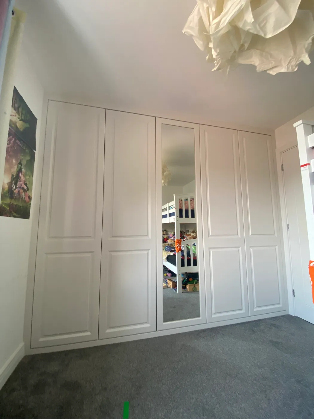 White Mirrored Shaker Fitted Wardrobe