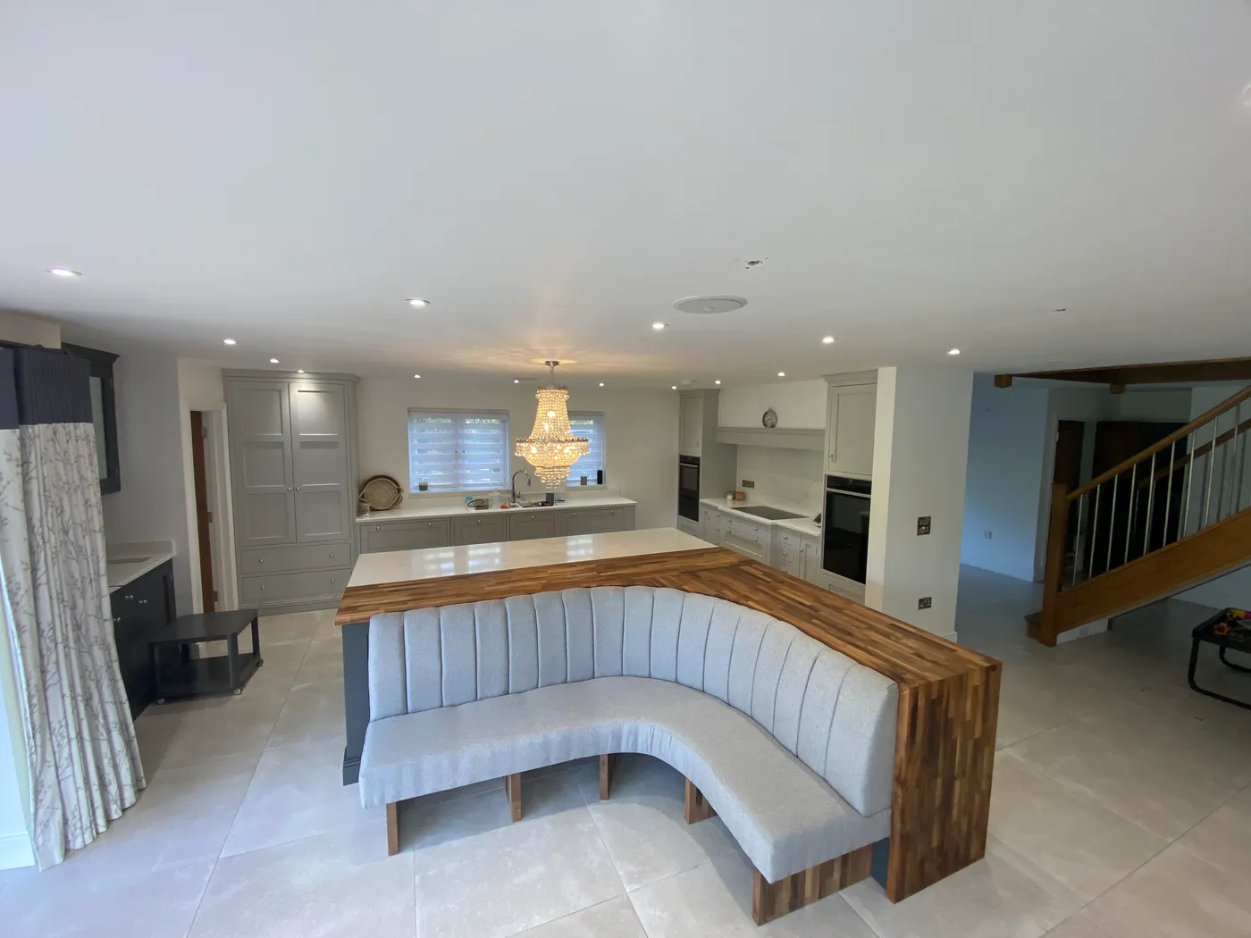 Open-Plan Kitchen Island with Banquette Seating