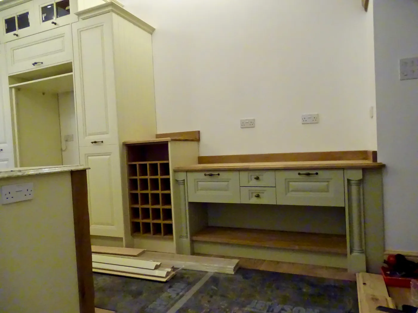 Sage Green Farmhouse Kitchen with Oak Beams — project photo